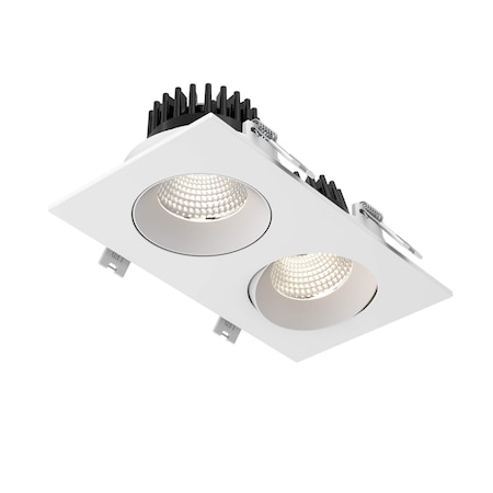 DALS Revolve Duo 3.5 Inch Regressed Gimbal Downlight, White GBR35-CC-DUO-WH